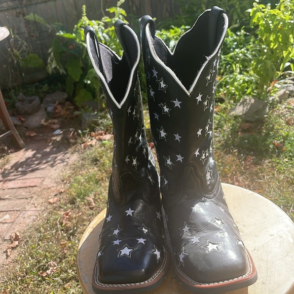 Laredo Stargazer leather western boots with embroidered stars 8.5 medium women - Picture 5 of 16